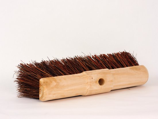 Straatbezem/gemeente bezem natuurvezel 45cm zonder steel van Gardeon