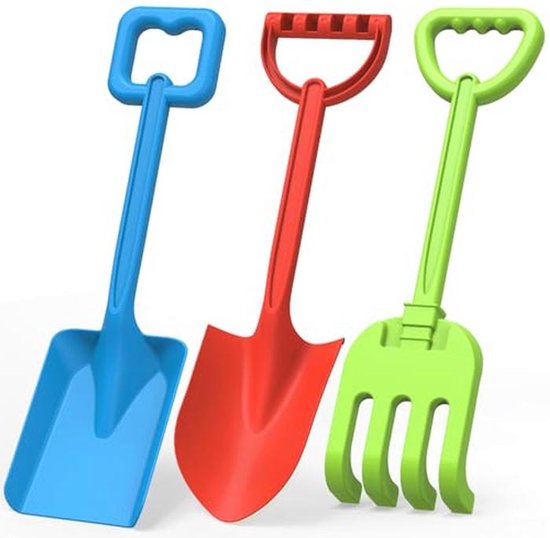 Strandschep voor Kinderen en Volwassenen - 40 cm Tuingereedschap en Zandbakset (3 Stuks) van Merkloos	