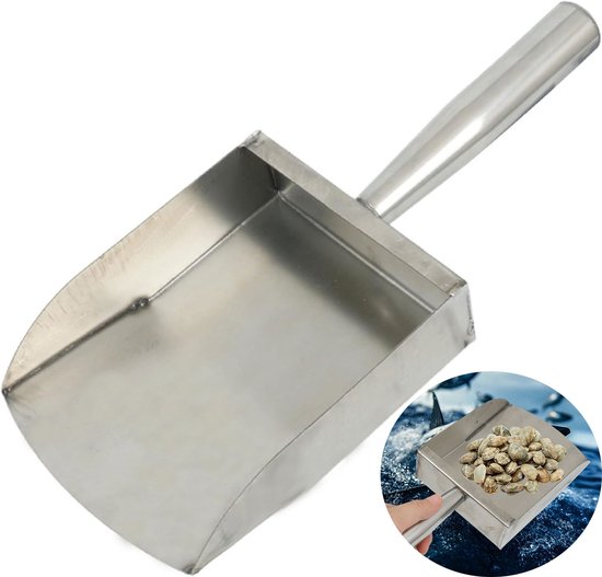Strandschep - Zandschep - Roestvrijstalen zandzeef - Kan worden opgehangen - 28.5 ×12 ×14 cm - RVS - Geschikt voor het verzamelen van schelpen op het strand, het schoonmaken van de kust, enz - Zilver