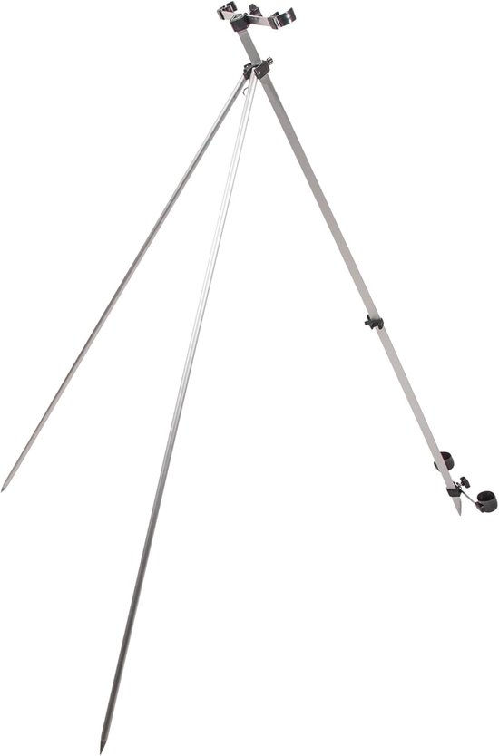 Strandsteun Hengels - Vissteun Dubbel - Vissen Op Strand - Zoutwaterbestendig Aluminium - 150cm Lengte - Veelkleurig