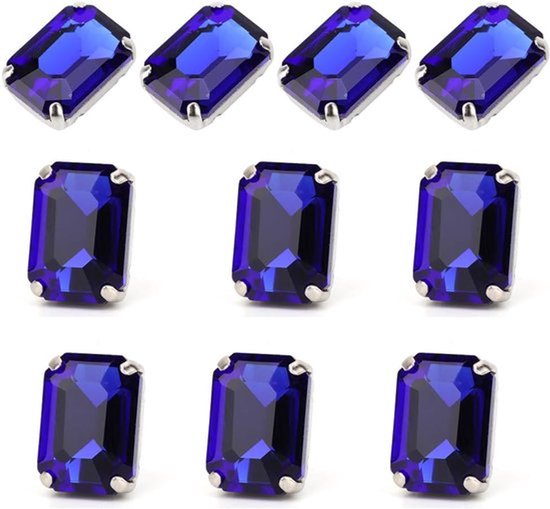 Strass-steentjes voor doe-het-zelf kledingaccessoires, 10 stuks (blauw)