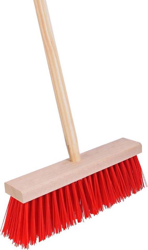Streuding - Harde - Straatbezem -Tuinbezem -Nylon - 30 cm - met steel 130 cm - Art.Nr.80212 van Streuding