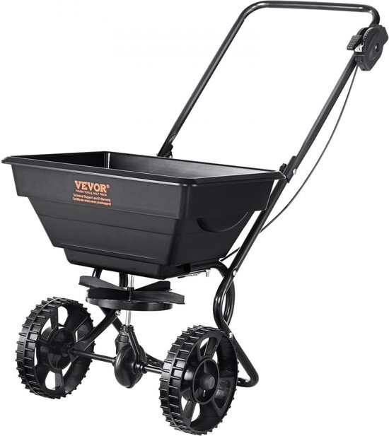 strooier 15L zaadstrooier 810x455x750mm kunstmeststrooier 0-3m strooibreedte centrifugaalstrooier 11kg draagvermogen handstrooier handstrooier Q235 frame zoutstrooier met kunststof wielen van Merkloos	