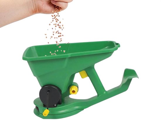 Strooiwagen Gazon - Handstrooier Meststof - Gazon Verzorgen - Gelijkmatige Verdeling - 1.5 Liter - Grijs
