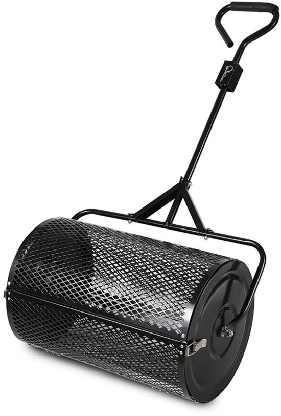 strooiwagen gazon strooier 75L 60×40 cm – Ideaal voor tuinonderhoud en gazonverzorging, zwart van Merkloos	