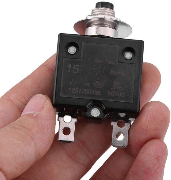 Stroomonderbreker voor handmatige reset - thermische schakelaar - stroomoverbelastingsbeveiliging - 15A van Fuzbaxy