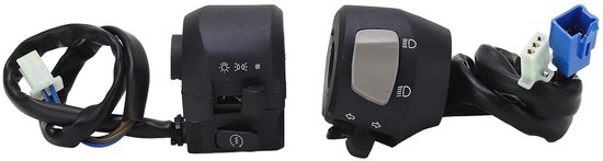 Stuurschakelaar motorfiets 2 stuks - 125 YBR125 - motorstuurschakelaar - 7/8 inch - 22 mm - linker- en rechterknipperlichten - claxon - koplamp-besturingsschakelaar