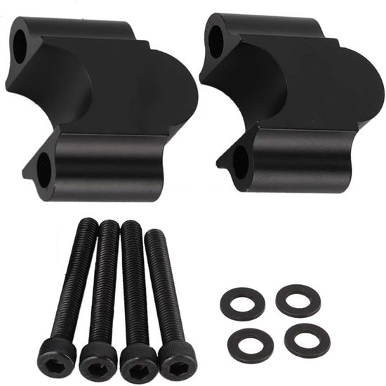 Stuurverhogers - 7/8'' - 22mm - Motorfiets - Universele Aluminiumlegering - Verhoogde Stuur - Stuurpen - Stemverhoger - Handbar - Stijgende Klem - Zwart van Merkloos	