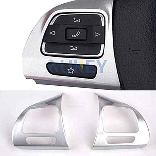 Stuurwiel Trim Cover Sticker - Chrome Decoratie - Voor Golf 6 - Passat CC - Jetta - Eos - Tiguan - Touran - Garnering Bezel - Auto Interieur Styling van Merkloos	