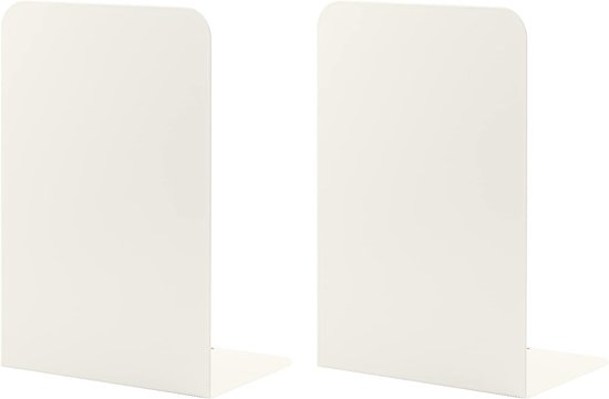 Sujetalibros para Estanterías de Libros, Sujetalibros para Oficina, Extremos de Libro para Libros Pesados, Soportes de Metal para Sujetalibros de Estilo Minimalista Moderno, Blanco Lechoso(1 Pares) van Amadao