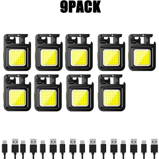 Super Cheese Sleutelhangerlamp - Mini USB LED COB - Draaibare Handgreep - Kampeerlicht - Voor Kampeerders - Model CS-L01
