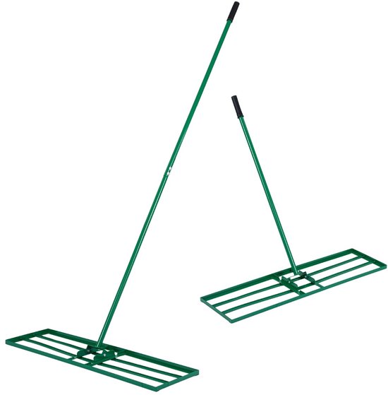SureDeal® - Tuingereedschap - Gazonrakel Nivelleerhark - Gazon Robuust Gazongereedschap - Ergonomische Steel Gazonhark - Tuin - 91x25 cm - Groen van suredeal