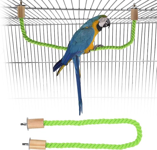 Swinging Katoenen Touw voor Vogels - Perch Gemaakt van Katoen - Parrot Katoen Touw - Stabiel en Flexibel - Katoenen Touwstokken voor Papegaaien, Parkieten en Kanaries van Merkloos	
