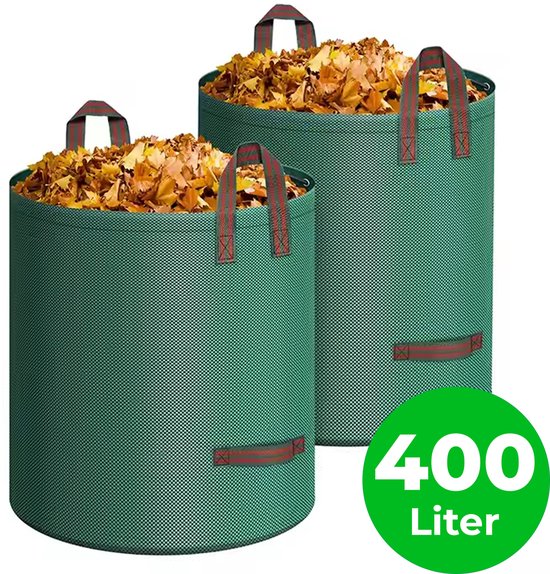 Syllio Tuinafvalzak - 2 Stuks - 2x 400 Liter - Waterdicht - Tuinafvalzak Opvouwbaar - Tuinzak - Bladzak van Syllio