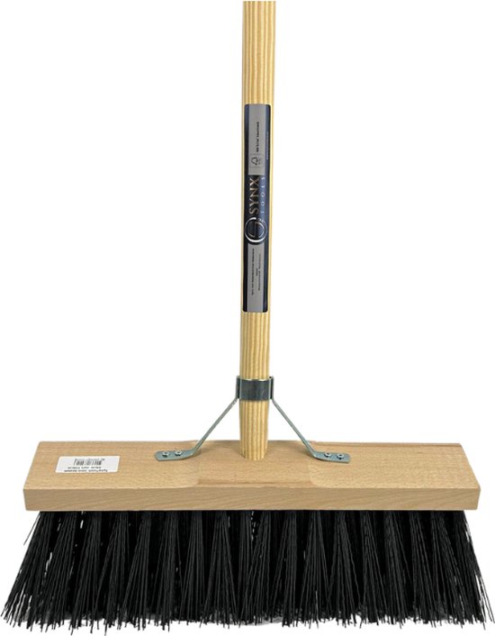 Synx Tool bezem Nylon Straatbezem Zwart 40cm - bezem buiten - Bezems - Tuinbezem - Kunststof haren - Bezem met steel 150 cm - Schrobborstels - Buitenbezem - schoonmaakartikelen - Steel 150 cm van Synx Tool