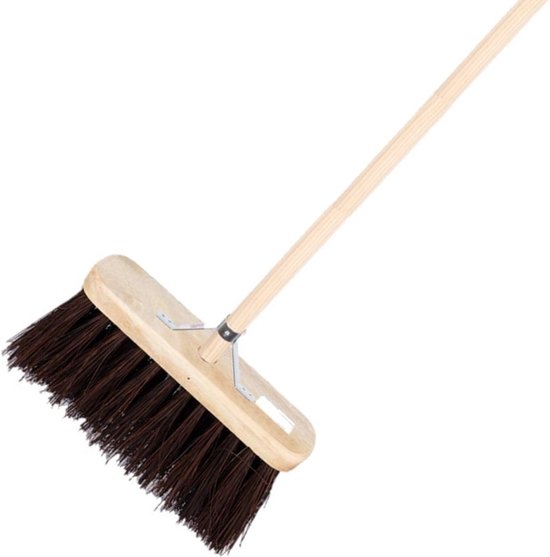 Synx Tools Bahia Bezem natuurvezel haren  - Straatbezem Bahia haren - Bezems Buiten - Schrobborstels - Buitenbezem - schoonmaakartikelen - Incl. Steel 150cm van Synx Tools