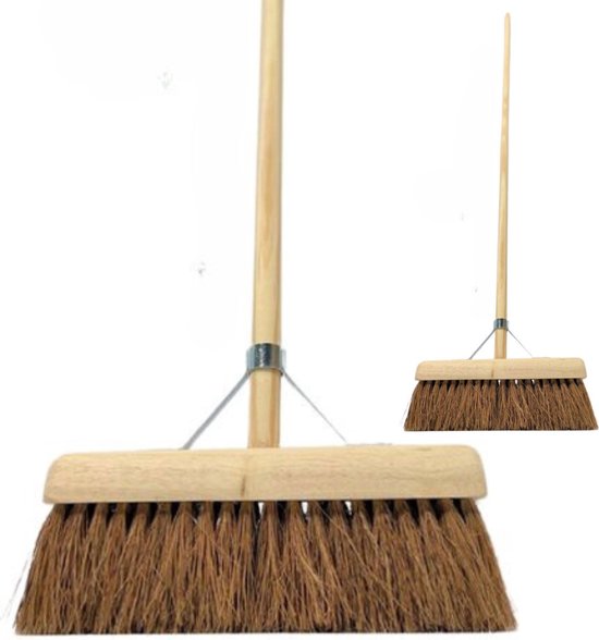 Synx Tools bezem Binnenbezem Coco 29cm - Zachte Bezems - Bezem - Bezems - Kamerveger - Zaalveger / Zachte Besem - Incl. Steel 120cm - Binnen Bezem - Veger van Synx Tools