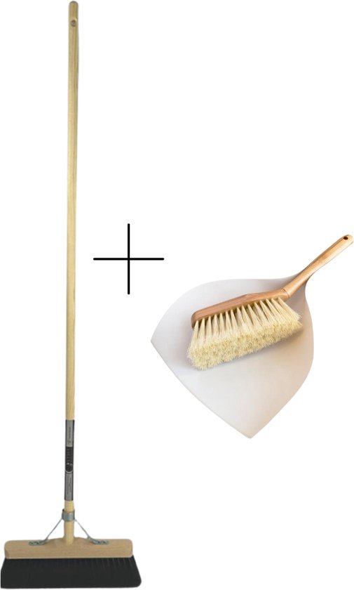 Synx Tools bezem Binnenbezem Paardenhaar 29cm - Zachte Bezems - Bezem - Bezems - Kamerveger - Zaalveger / Zachte Besem - Incl. Steel 120cm - Binnen Bezem - Veger met Stofblikset/Stoffer en blik "bamboe "ECO" collection van Synx Tools