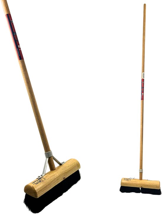 Synx Tools bezem Binnenbezem Zaalveger 30 cm - Paardenhaar / Kamerveger - Zachte bezem 30 cm - Bezemsteel - Veger schoonmaken - Bezems Binnen - Besem zacht met Steel 150 cm