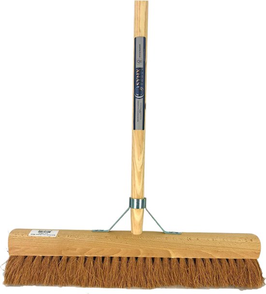 Synx Tools bezem Coco BinnenBezem 50 cm - Bezem - Bezems - Zaalveger - kokos - Zachte Bezem - Veger - Cocos haren - met Houten steel 150cm van Synx Tools