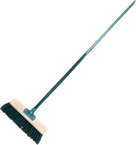 Synx Tools Bezem Groen - Straatbezem / Buitenbezems - Bezems met Steel 117 cm - Buiten bezem - Veger - Schoonmaken - Besem van Synx Tools