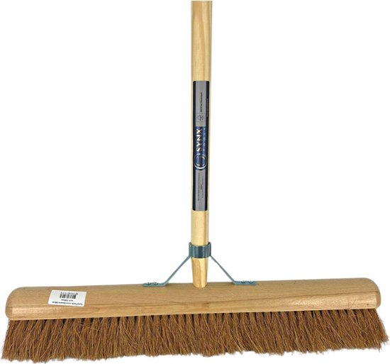 Synx Tools bezem kokos BinnenBezem Cocos 60 cm - Bezem - Bezems - Zaalveger - Zachte Bezem - Veger - Cocosharen - met Houten steel 150cm van Synx Tools