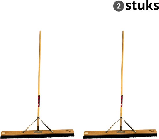 Synx Tools bezem Zaalveger 100cm Paardenhaar - Zachte bezem - Kamerveger - Bezemsteel - Set van 2 - Bezems Binnen - Bezem zacht met Steel 150 cm van Merkloos	