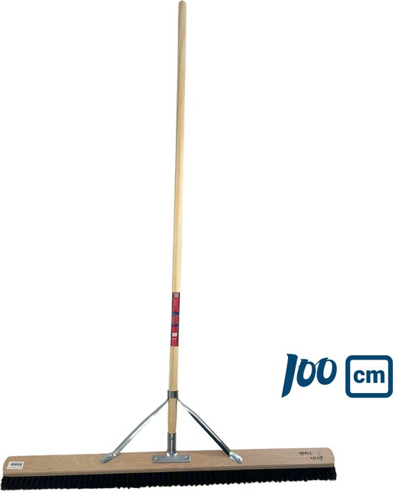 Synx Tools bezem Zaalveger 100cm Paardenhaar - Zachte bezem - Kamerveger - Bezemsteel - Veger schoonmaken - Bezems Binnen - Bezem zacht met Steel 150 cm van Synx Tools