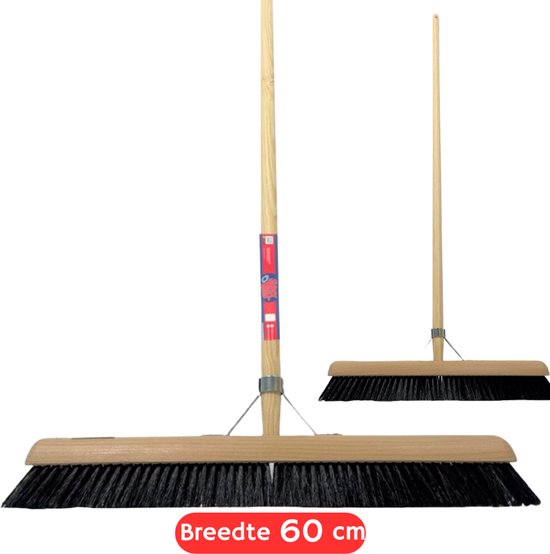Synx Tools bezem Zaalveger binnenbezem 60 cm Paardenhaar - bezems - Kamerveger - Zachte bezem met Steel 150 cm - Bezemsteel - Veger schoonmaken - Bezems Binnen - Bezem zacht van Synx Tools