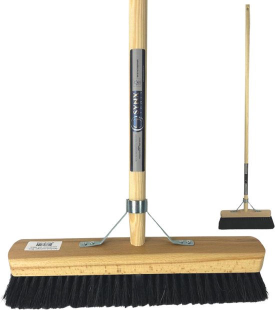 Synx Tools bezem Zachte binnenbezem 40cm Paardenhaar - Zaalveger - bezem - Kamerveger - Veger - Bezemsteel - schoonmaken - Bezems Binnen/zacht met Steel 150 cm van Synx Tools