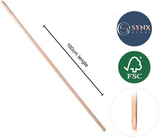 Synx Tools Bezemsteel 160cm - Bezems - bezem / Zaalveger - Steel - Tuinbezem van Synx Tools