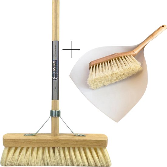 Synx Tools Binnenbezem Fibersoft met Steel (140 cm) - Zachte Bezem voor Binnen - Kamerveger & ECO Stoffer en Blik Set (Bamboe Collectie)" van Synx Tools