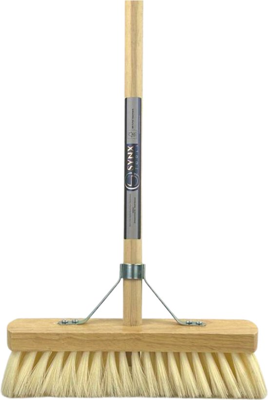 Synx Tools Binnenbezem Fibersoft - Zachte Bezems - bezem fiber - Kamerveger - Veger / Zachte Besem - Incl. Steel 140cm - Binnen Bezem van Synx Tools