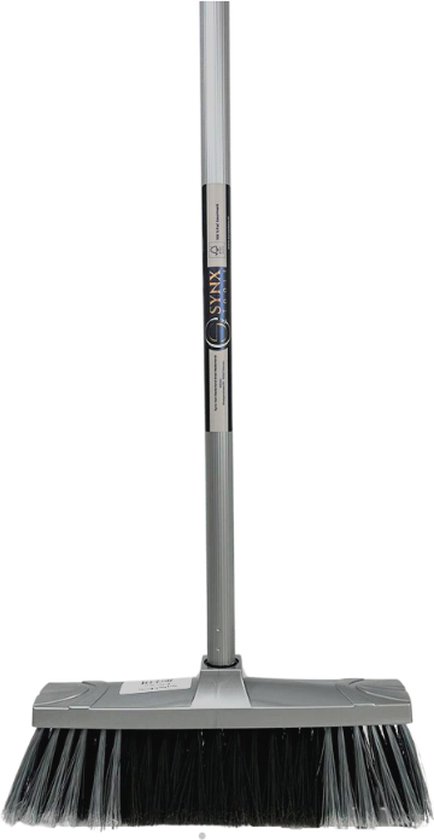Synx Tools Binnenbezem Grijs - Zachte Bezems - Kamerveger - Veger / Zachte Bezem - Incl. Steel 130cm - Binnen Bezem van Merkloos	