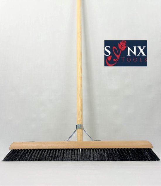 Synx Tools Binnenbezem Zaalveger 60 cm - Paardenhaar / Kamerveger - Zachte bezem 60 cm - Bezemsteel - Veger schoonmaken - Bezems Binnen - Bezem zacht met Steel 160 cm van Synx Tools