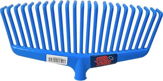 Synx Tools bladhark zonder steel - Gazonhark - Tuinruimer - Harken - 23 Tanden - Grashark- Gazon - Kunststof Blauw/Groen/Rood Assorti - Hark van Synx Tool
