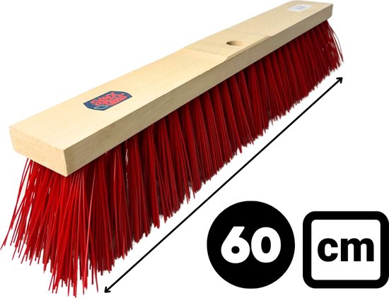 Synx Tools Buiten Bezem 60cm - Bezems - Straatbezem Kunststof haren - Bezems - Schrobborstels - Buitenbezem - schoonmaakartikelen - Zonder Steel van Synx Tools