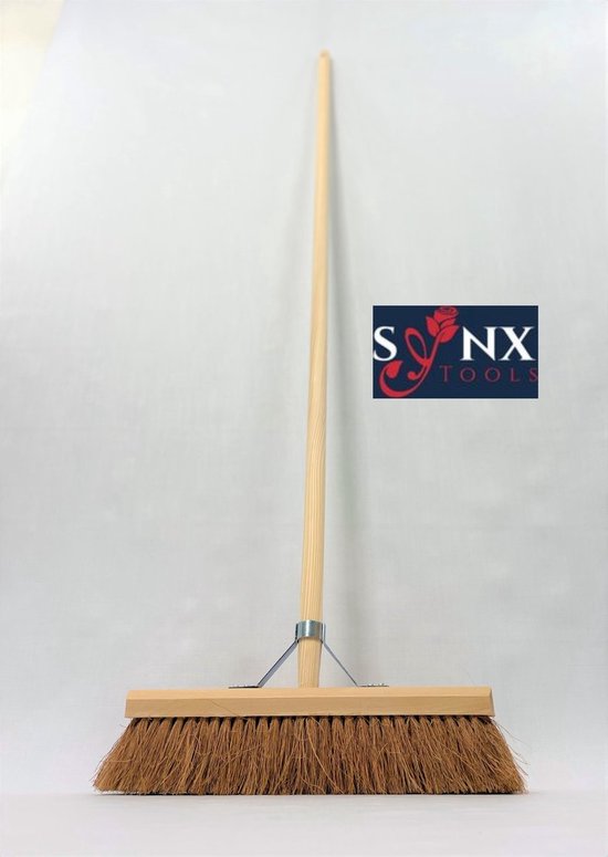 Synx Tools Coco binnenBezem 40 cm - kokos - Zachte bezems - Zaalveger - Bezemsteel - Veger - Tuin - Schoonmaken - Zachte binnen bezem Met steel 160cm van Synx Tools
