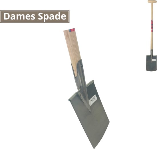Synx Tools Dames Spade Lichtgewicht - Schoppen/Spaden - Met Opstapje - Bats - Tuinschop - Schop - bodembewerkers - Met Essenhout steel 85cm van Synx Tools