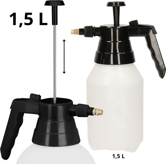 Synx Tools Drukspuit 1.5 L Hogedruk plantensproeier - Drukspuit - 1.5 liter - Verstuiver - plantenspuit / bewatering - onkruidspuit - Regelbare Sproeikop van Merkloos	