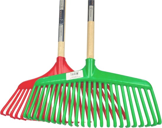 Synx Tools Gazonhark bladhark 23 Tanden Hark - Harken - Grashark- Gazon - Kunststof blauw/groen -Met steel 120cm van Synx Tools