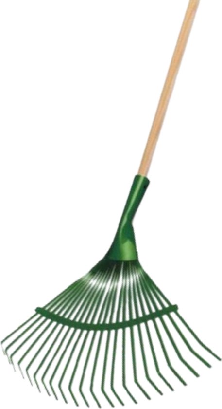 Synx Tools Gazonhark Groen Bladhark Hark - 22 tanden - Groen - Verzinkt - Harken / Bodembewerkers - Tuinsetjes hark met steel - 150 cm steel van Synx Tools