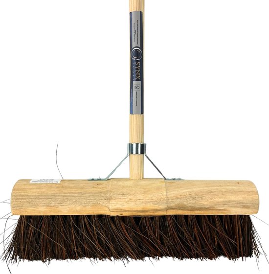 Synx Tools Gemeente bezem 45 cm - Korte Steel - Straatbezem / Stadsbezem - Harde natuurvezels - Bezemsteel - Bezems - Schrobborstels - Veger - Buitenbezem -incl. Steel 130 cm van Synx Tools