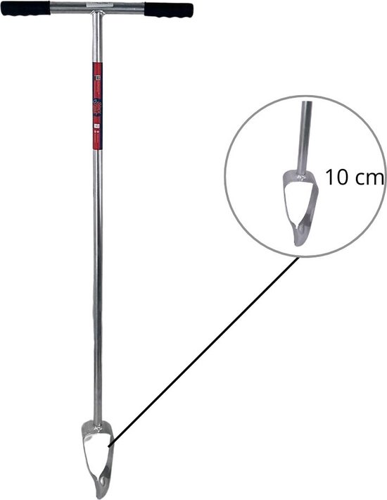Synx Tools Grondboor 10cm verzinkt - Grondboren - Professioneel, Ideaal voor graafwerkzaamheden, Tuin boor, plantenboor, Palenboor - Lengte 120cm van Merkloos	