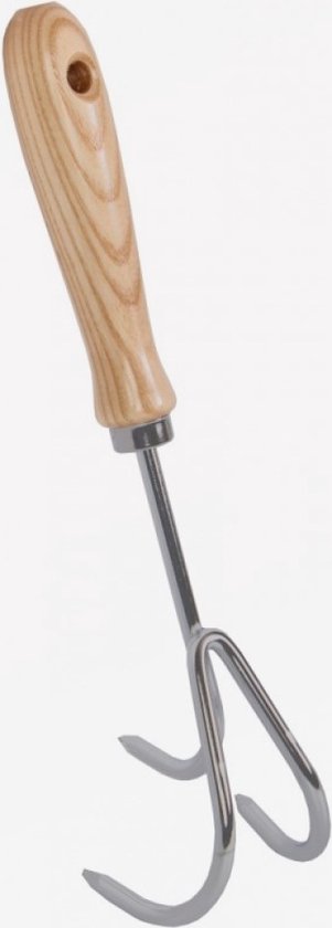 Synx Tools - Handkrabber met houten handvat en 3 tanden 30cm - Tuinkrabber |moestuin - Tuingereedschap van Synx Tools