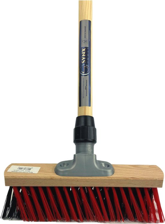 Synx Tools Harde X Bezem 30cm - Tuinbezem - Straatbezem - Bezems - Besem Veger - Buiten Bezem met steel 140 cm - Schoonmaakartikelen - Schrobborstels van Synx Tools