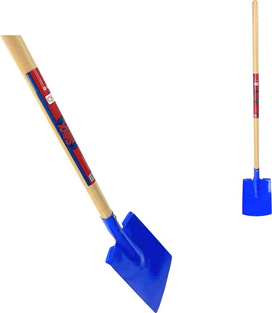 Synx Tools Kinderspade met opstapje Blauw - Kinderspade - schepjes - Bats / Spade - Buitenspeelgoed - Tuinierspeelgoed - Zandbakspeelgoed - Speelgoed - Schopje - Kinderen - Totale lengte 73cm van Merkloos	