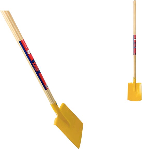 Synx Tools Kinderspade met opstapje Geel - Kinderspade - schepjes - Bats / Spade - Buitenspeelgoed - Tuinierspeelgoed - Zandbakspeelgoed - Speelgoed - Schopje - Kinderen - Totale lengte 73cm van Synx Tools