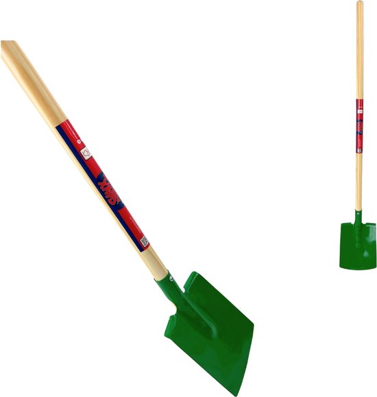 Synx Tools Kinderspade met opstapje Groen - Kinderspade - schepjes - Bats / Spade - Buitenspeelgoed - Tuinierspeelgoed - Zandbakspeelgoed - Speelgoed - Schopje - Kinderen - Totale lengte 73cm van Synx Tools