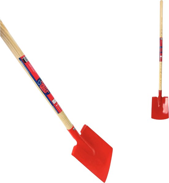 Synx Tools Kinderspade met opstapje Rood - Kinderspade - schepjes - Bats / Spade - Buitenspeelgoed - Tuinierspeelgoed - Zandbakspeelgoed - Speelgoed - Schopje - Kinderen - Totale lengte 73cm van Synx Tools